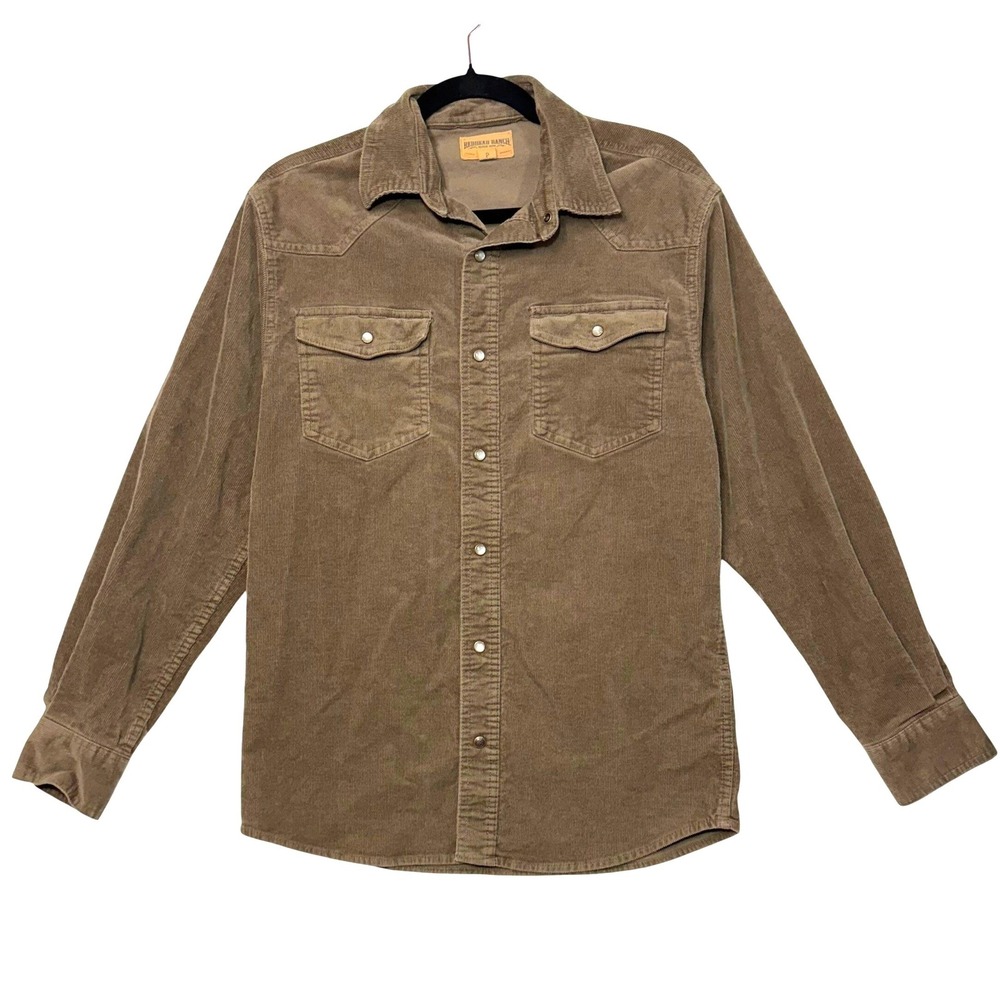 Redhead Ranch S Western Corduroy Boone‎ Pearl Snap Shirt Brown Fall Cowboy Work